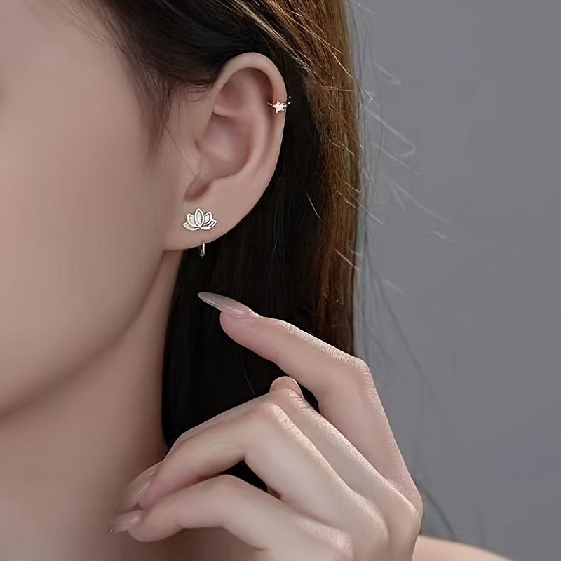 Women's Lotus-Shaped Earrings — Exquisite Everyday Elegance